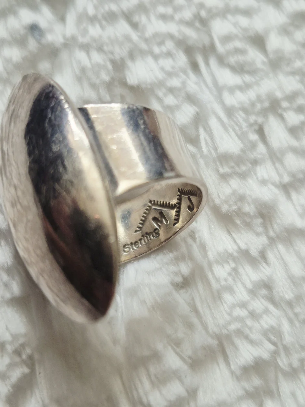 Vintage Navajo Sterling Silver Oval Dome Cocktail Ring